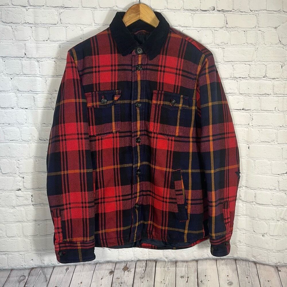 American Eagle‎ Flannel Shirt Men’s Medium Red Plaid Trendy Fall FLAW